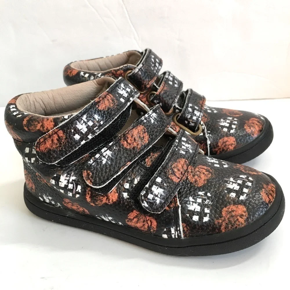 Fresh Feet Toddler Little Boy's Graffiti Graphic All Leather Ankle Boots Shoes